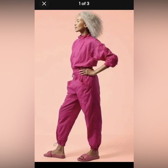 Athleta x Alicia Keys Cutout Utility Jumpsuit - in Fuchsia size 8 - Picture 1 of 5